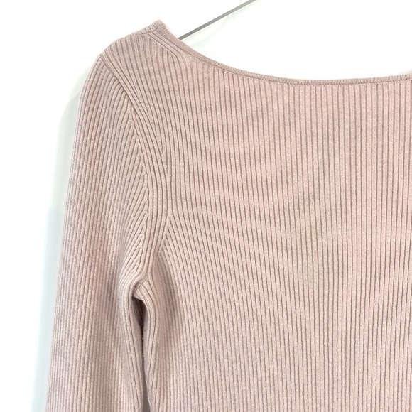 Elizabeth and James Fay Petal-Pink Tie Back Long Sleeve Sweater - Picture 4 of 9